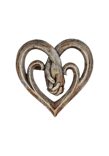 Sones 30 X 30cm El Tutan El Kalp Şeklinde Ahşap Duvar Dekorasyonu El Sanatları Kolye