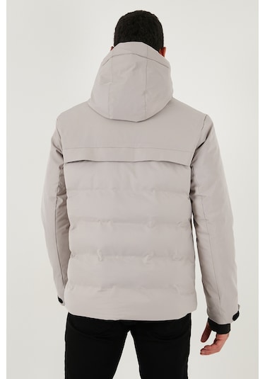 Buratti Regular Fit Kapüşonlu Kapitoneli Erkek Mont 497Dean Taş