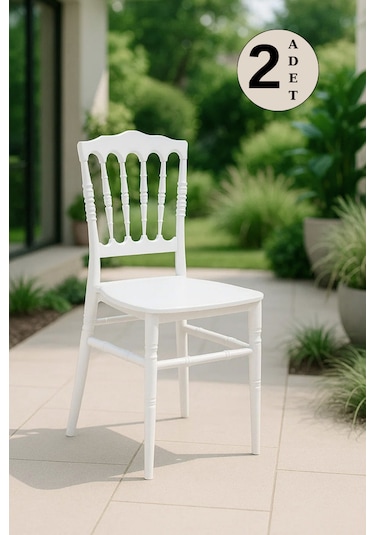 2 Adet Miray Beyaz Sandalye / Balkon-bahçe-mutfak Beyaz