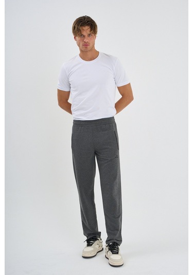 Shooter Sportswear Mevsimlik Antrasit Erkek Eşofman Altı Rahat Kalıp Fermuar Cepli Düz Paça Antrasit