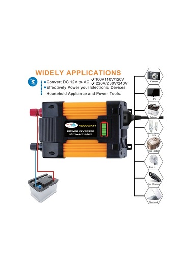 Sones Little Wasp 12v - 220v 4000w Led Ekranlı Ve Çift Usb'li Araç Güç Çeviricisi