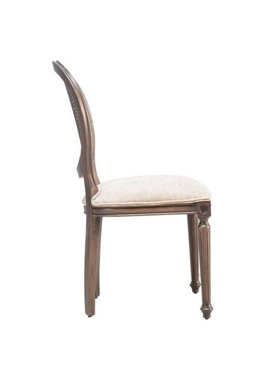 Madalyon Hazeranlı Ahşap Klasik Sandalye Ceviz - Beyaz