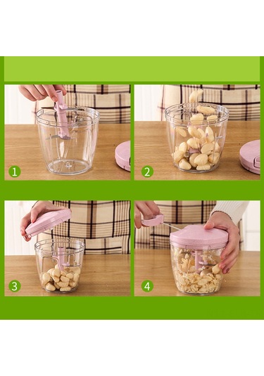 Xindoker Ev Kullanıma Manüel Multifonksiyonlu Gıda İşleyici - Minced Et, Sarımsak, Sebze Dilimleyici - Mavi Küçük Boy Diğer