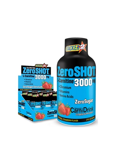 Zero Shot 60 ml 3000mg L-carnitine 12 Adet Çilek Aromalı