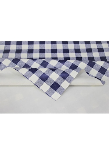 Elyaf Astarlı Silinebilir Muşamba Masa Örtüsü Pötikare - 107-3 Lacivert