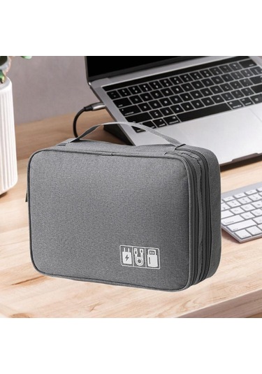 Homyl Dijital Elektronik Aksesuarlar Organizatör Taşıma Gri