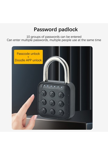 Şifreli Kilit Çok Fonksiyonlu Akıllı Şifre Asma Kilit Siyah