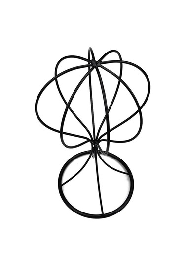 Balon Tarzı Şapka Askısı Masaüstü Dekoratif Peruk Sergileme Standı Siyah 22 Cm Diğer