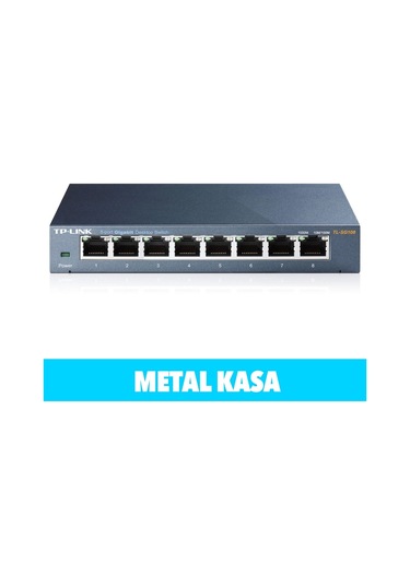 Tp-lınk Tl-sg108, 8 Port, Gigabit, Yönetilemez, Metal Kasa, Masaüstü Switch