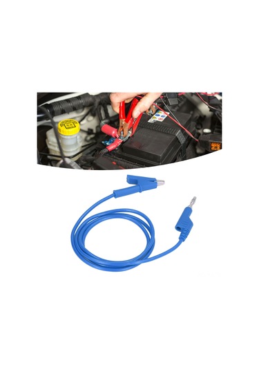 Gajeena J.70035-1 Mavi 4mm Silikon Kapaklı Bakır Krokodil Klips Test Kablosu - Elektrik Projeleri, Akü Testi İçin Esnek Ve Dayanıklı