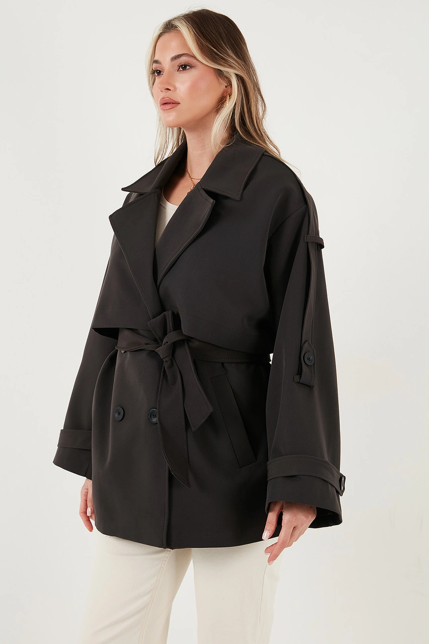 Lela Bayan Trençkot 6839580 Koyu Kahve Koyu Kahve