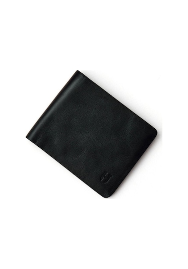 Eldridge Erkek Siyah Deri İnce Tasarım Çok Bölmeli Rfid Korumalı Cüzdan Siyah