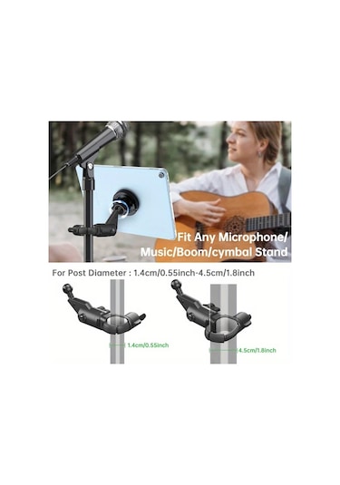 Xuweiwei Siyah Mikrofonlu Manyetik Tablet Ve Telefon Tutucu Canlı Yayın Standı 4-14 İnç Cihazlar İçin