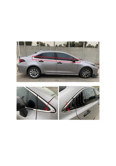 Toyota Corolla Uyumlu Krom Cam Alt Çıtası 2019 Sonrası 8 Parça