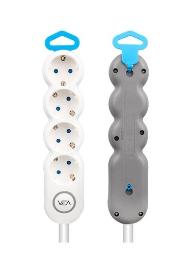 Vea Ve-2s4s 4'lü 1.5 Metre Kablolu Anahtarlı Grup Priz