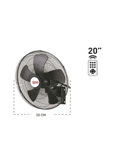 Taflan Faw-20pr 130w Plastik Kanat Uzaktan Kumandalı Duvar Tipi Vantilatör 50 Cm