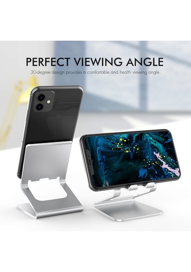 Cbtx Ahastyle St02 Alüminyum Alaşımlı Telefon Tutucu Şarj Standı Masaüstü Cep Telefonu Braketi - Gümüş