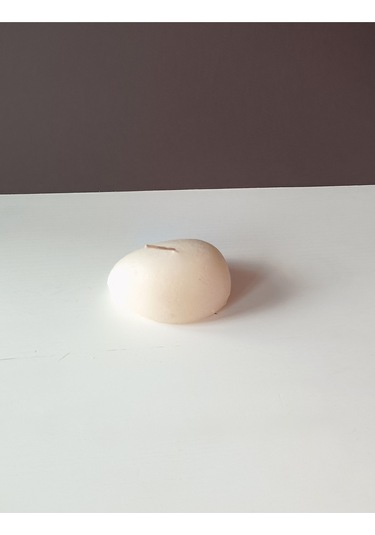 Taş Şekilli Büyük Mum Beyaz 10x10 Cm