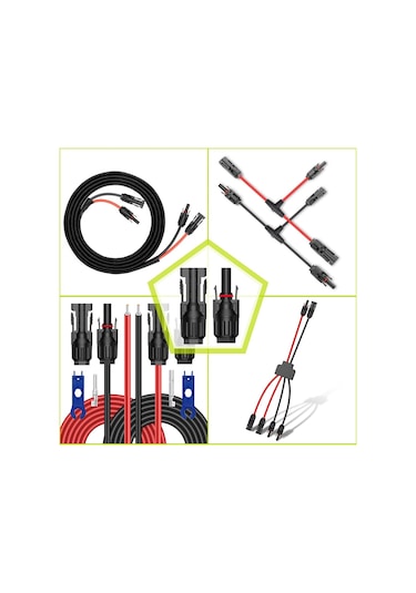 Xurunkeji 10 Çift Güneş Konnektörü, 20 Adet Güneş Paneli Kablo Konnektörü Adaptörü Erkek/dişi Ip68 1000v 30a 2 Anahtar 10awg