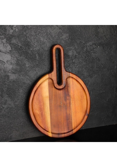 Mien Dayanıklı Ahşap Akasya Bohem Yuvarlak Sunumluk Büyük Boy L 7b117 Ahşap