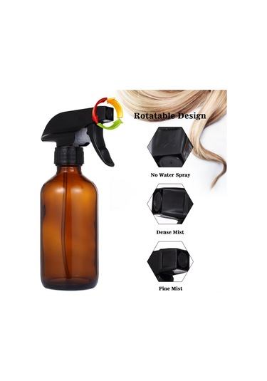 Qingmipy 2'li Kahverengi Cam Sprey Şişe Seti - 8oz Yeniden Doldurulabilir - Saç Bakımı Ve Bahçe İçin İnce Buhar Spreyi
