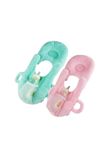 Sones Bebek Bebek Şişe Rafı Serbest El Şişe Tutucu Pamuklu Bebek Süt Şişesi Besleme Öğrenme Emzirme Yastık Minderi Mavi