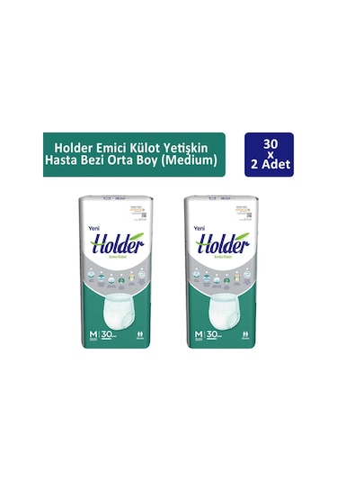 Holder Emici Külot Yetişkin Hasta Bezi Orta Boy M 2 x 30'lu