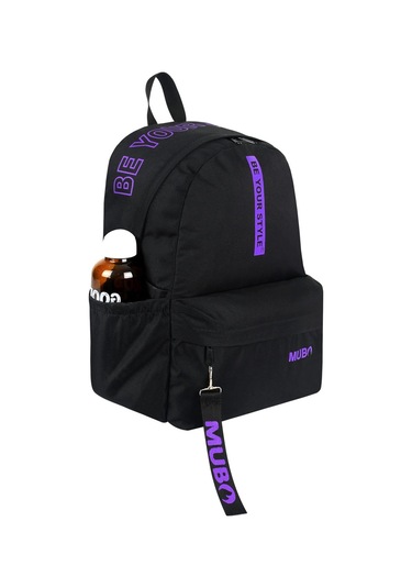 Geniş Hacimli Günlük Ve Okul Kullanımına Uygun Unisex Siyah Mor Sırt Çantası Pwcnt005 Siyah Mor