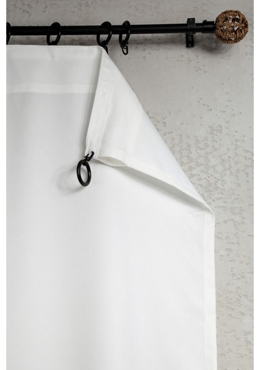 Poli Perde Çift Kanat Dikey Fırfırlı Beyaz