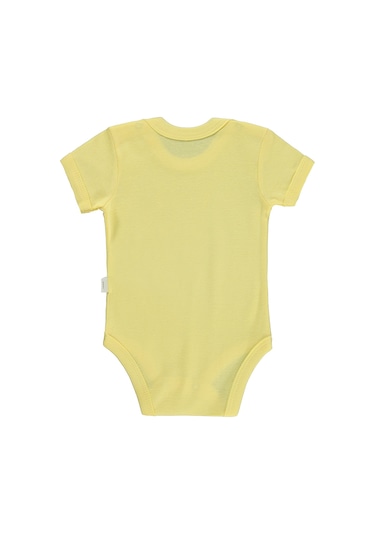 Civil Baby Dondurma Baskılı 1-36 Ay Çıtçıtlı Badi - Sarı Açık Sarı