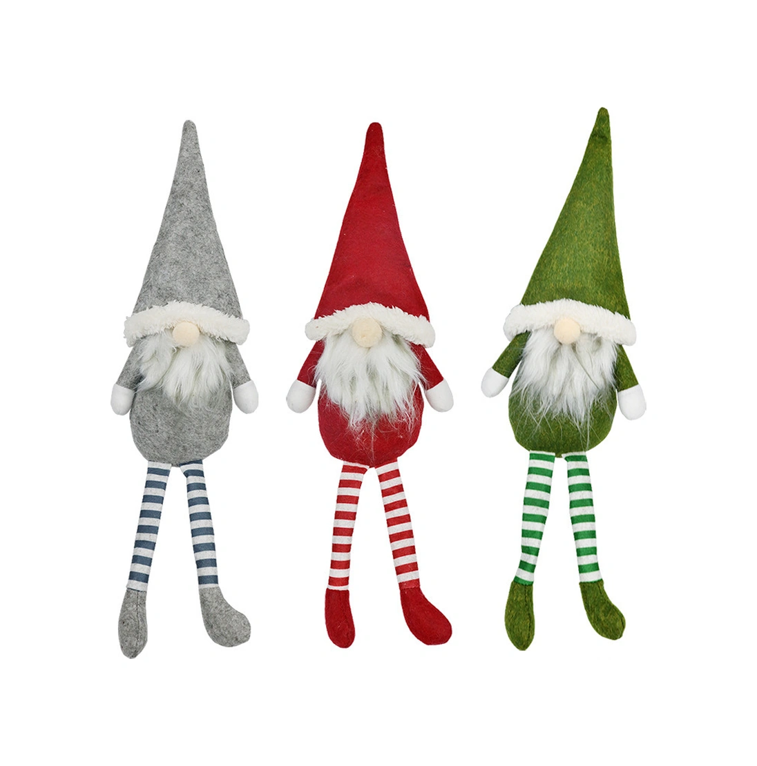 Hombey Noel 2019 Dekorasyon Eşyası: Yüzsüz Bebek Uzun Bacaklı Oturmuş Santa Figürü, Pencere Süsü Ve  Dekoru - Kırmızı, Bölümlü Bacaklı