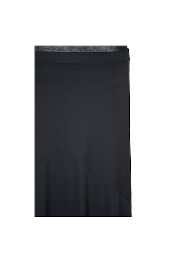 Hesna Kadın Rana Büyük Beden Çapraz Model Lastikli Astarlı Siyah Etek Siyah