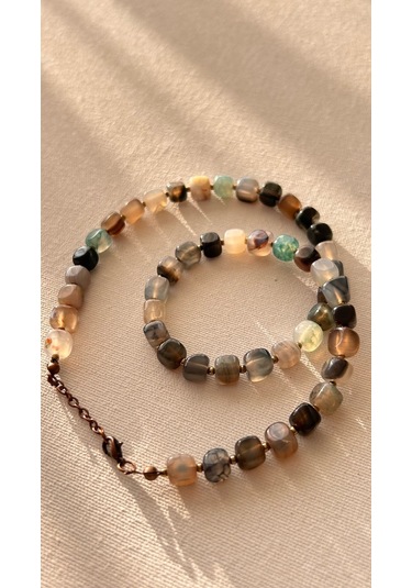 Yeşil Akik Kolye Çok REnkli