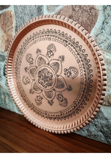 Modabakir Dekorasyon Tepsi Bakır 40 Cm