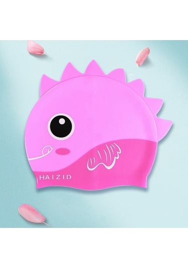 Dm Sevimli Karikatür Su Geçirmez Silikon Çocuk Yüzme Kap Balık Terazisi Kırmızı Pembe Çok Renkli