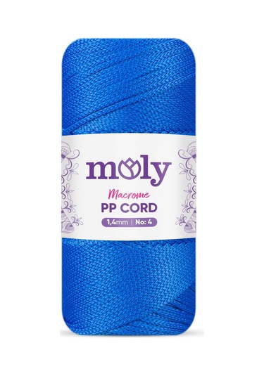 Moly Pp Cord Polyester Makrome No:4 1,4mm 240-çivit Mavi Örgü İpi 200 Gram