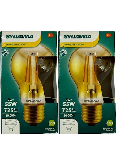 Sylvania 7w 2500k Sarı Işık E27 Duylu Rustik Led Ampul 2 Adet