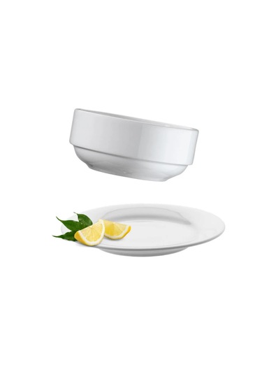 12 Cm Porselen Tabaklı Çorba Kasesi 6'lı Takım Beyaz