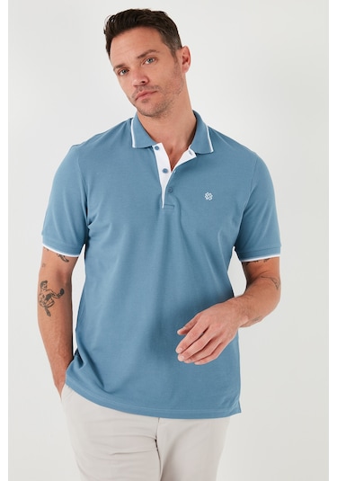 Buratti Pamuklu Slim Fit Şerit Detaylı Düğmeli Polo Yaka 5'Li Paket Erkek T Shirt 5902118S5 Siyah-Haki-Mavi-Lacivertbordo-Beyaz