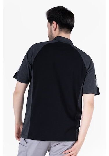 Polo Yaka T-shirt Siyah - Antrasit Gri
