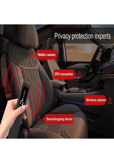 Ximistore9 Taşınabilir Gizli Kamera Dedektörü: 5 Seviye Hassasiyet, Gps/wıfı Sinyal Tarayıcı, Ev, Otel, Araç İçin Siyah
