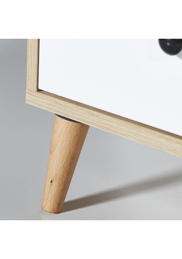 Just Home Melek Tek Çekmeceli Komodin - Safir Meşe / Beyaz Safir Meşe