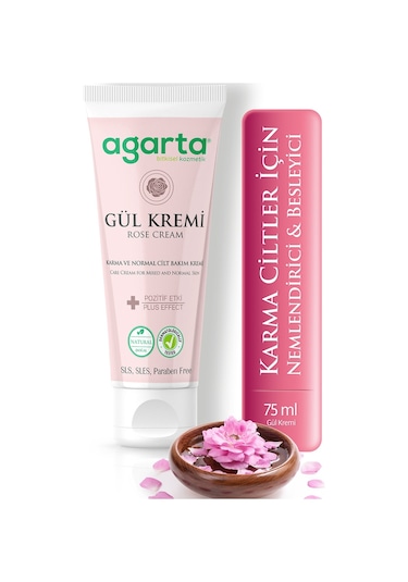 Agarta Doğal Cilt Nemlendirici Gül Kremi 75  ML