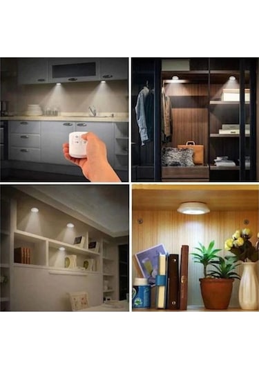 Uzaktan Kumandalı 3 Lü Spot Led Lamba Kablosuz Pilli Işıldak Çok Renkli