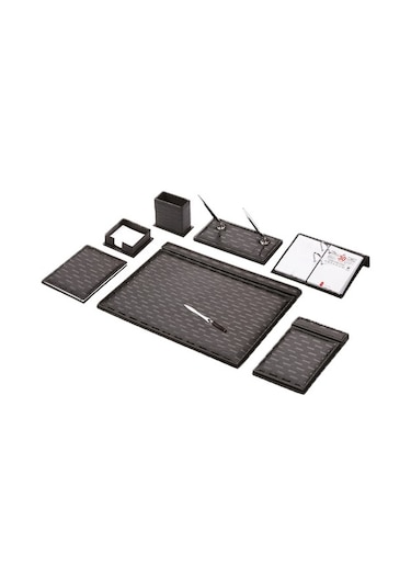 Gülpaş 925 Hasır Desen Kalemli Sümen Takımı 9 Parça Siyah G925