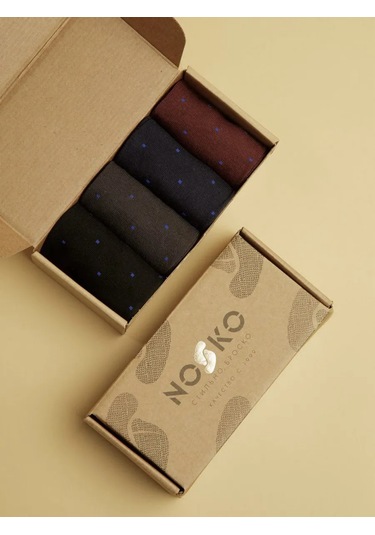 Nosko 4 Çift Yüksek Çoraplar 287140508 Bordo