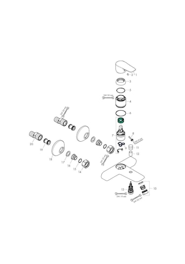 Hansgrohe Talis E Tek Kollu Banyo Bataryası Aplike Satin Siyah - Siyah