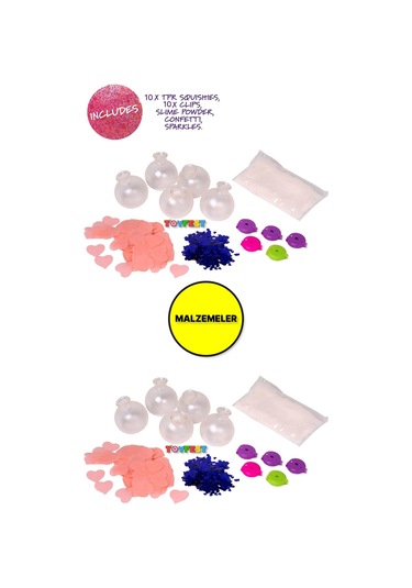 Doctor Squish - Squishy Pack Refill V2- 10 Balloons+ Clips Yedek Squishy Paketi V2- 10 Balon + Klips