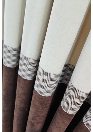 Pera Pano Fon Perde Krem Kahverengi Renk Kahve Rengi