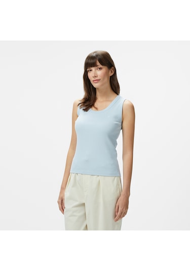 Nautica Kadın Mavi Slim Fit T-shirt Düz 35v422t Mavi